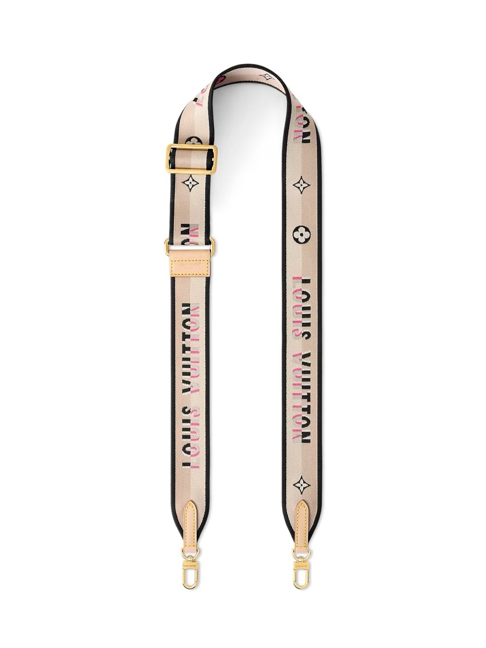 LOUIS VUITTON ADJUSTABLE SPEEDY BANDOULIERE JACQUARD STRAP GUITAR BLACK BEIGE
